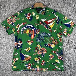 Polo Ralph Lauren Classic Fit Polo-Bear Camp Shirt Men's Medium Hawaiian Green